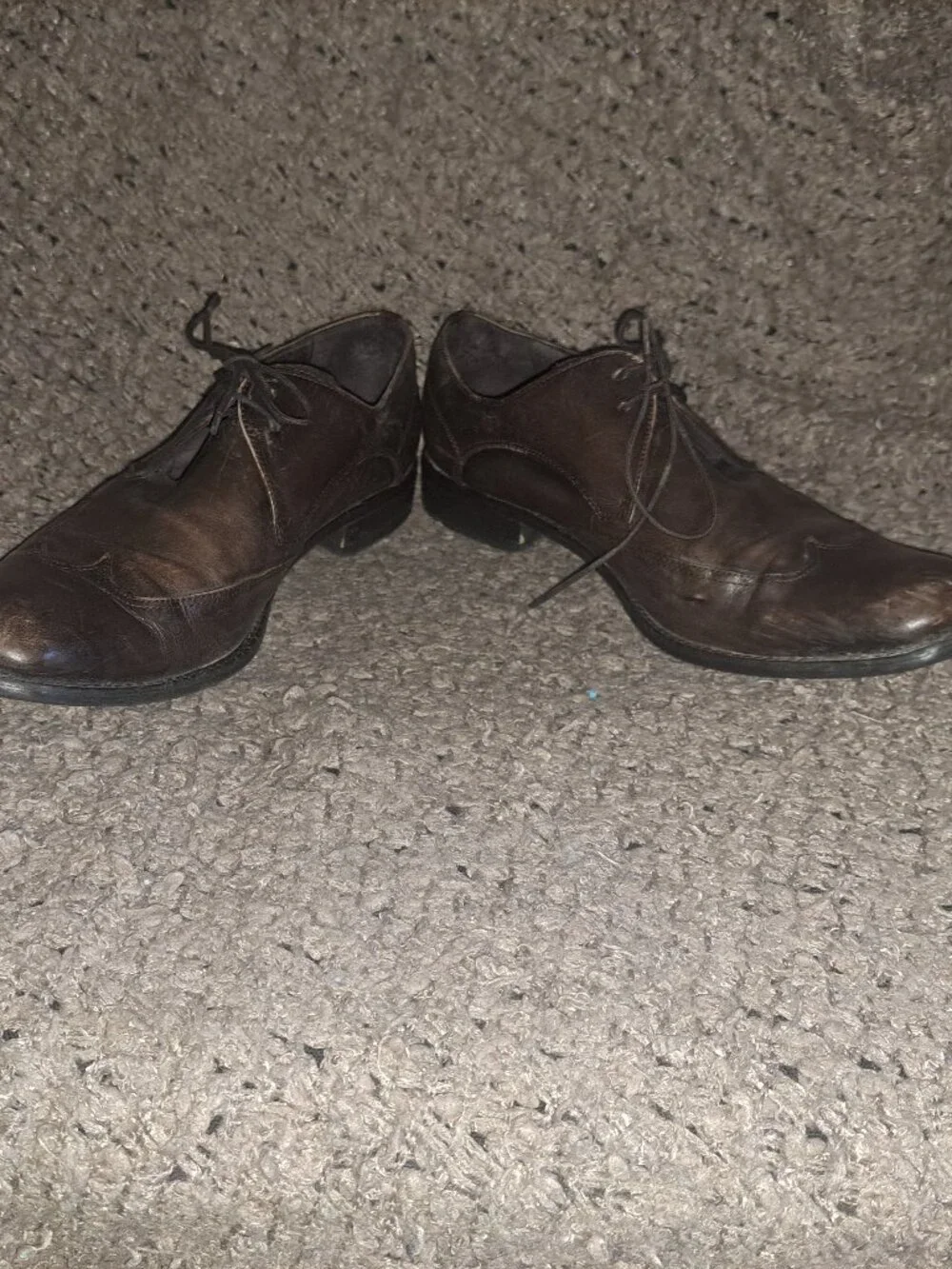 JOHN VARVATOS USA-Brown Leather-Wingtip Derby Oxfords-Sz 11-Very Good